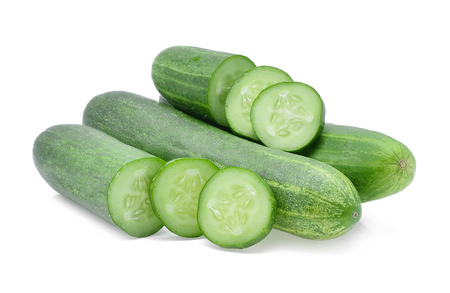 cucumber isolated on whiteの写真素材
