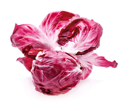 Radicchio, red salad isolated on whiteの写真素材