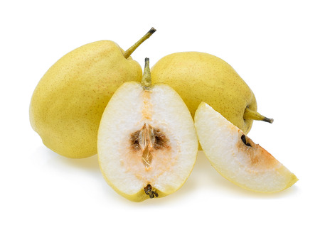 pears isolated on whiteの写真素材