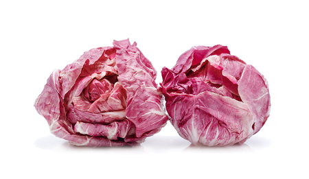 Radicchio, red salad isolated on white backgroundの写真素材