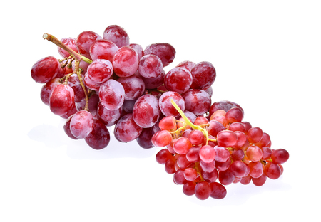 red grapes isolated on white backgroundの写真素材
