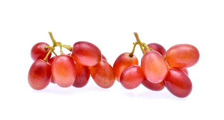 red grapes on white backgroundの写真素材