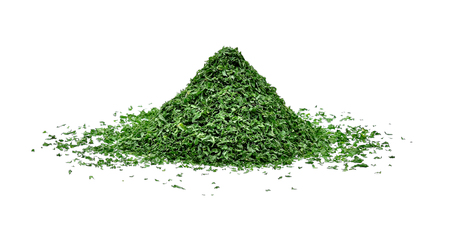 Dried parsley isolated on white backgroundの写真素材