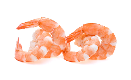 shrimps isolated on white backgroundの写真素材