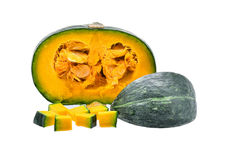 Japanese pumpkin isolated on white backgroundの写真素材