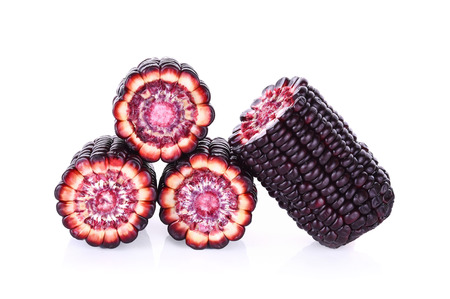 purple corn isolated on white backgroundの写真素材