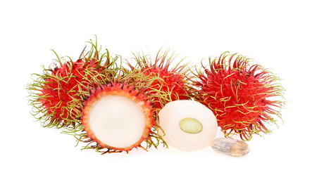 rambutan isolated on white background の写真素材