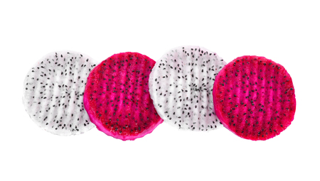 Dragon fruit isolated on white backgroundの写真素材