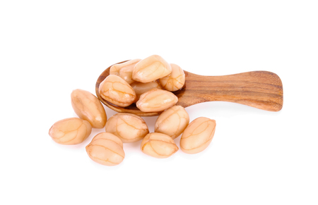  Boiled peanuts isolated on white backgroundの写真素材