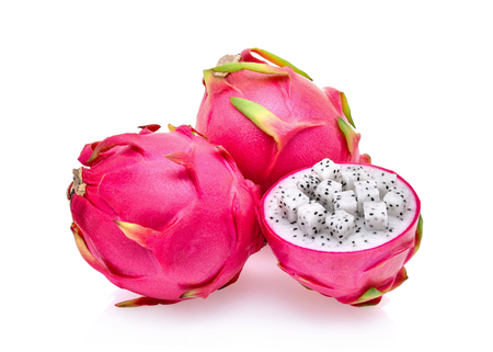 Dragon fruit isolated on white backgroundの写真素材