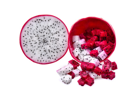 Dragon fruit isolated on white backgroundの写真素材