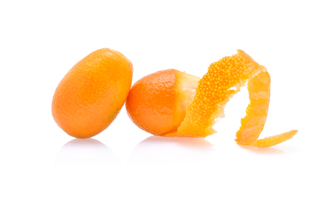 Kumquat, fruit isolated on white backgroundの写真素材