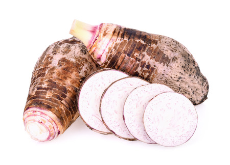 taro isolated on white backgroundの写真素材