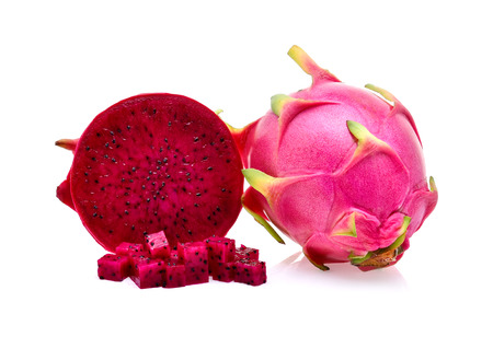 Dragon fruit isolated on white backgroundの写真素材