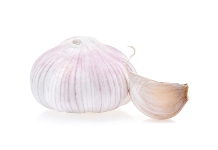 Garlic isolated on white backgroundの写真素材