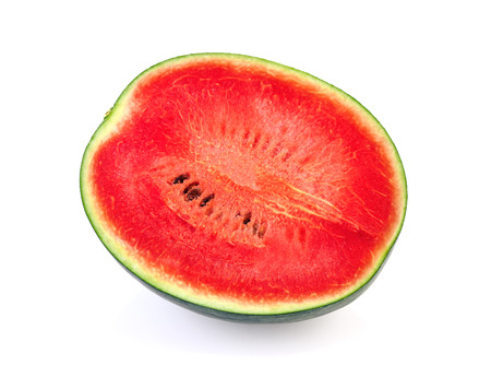 A half of watermelon isolated on white backgroundの写真素材