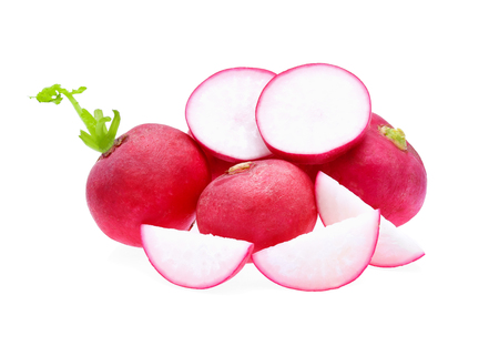 Small garden radish isolated on white backgroundの写真素材