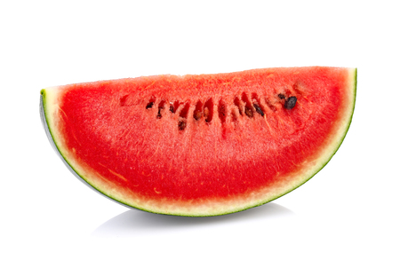 Sliced of watermelon isolated on white backgroundの写真素材