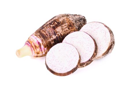 taro isolated on white backgroundの写真素材