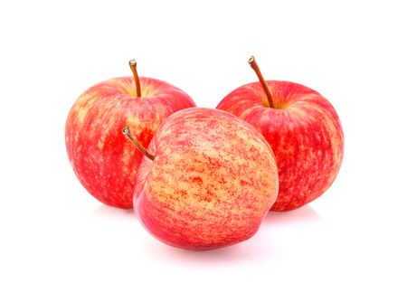 Gala apples isolate on white backgroundの写真素材