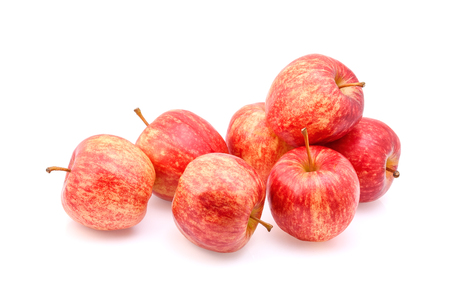 Fresh gala apples on white backgroundの写真素材