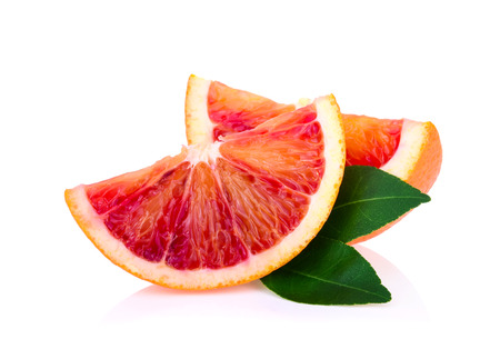 blood orange isolated on white backgroundの写真素材