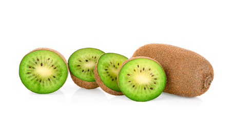 Kiwi fruit isolated on white backgroundの写真素材
