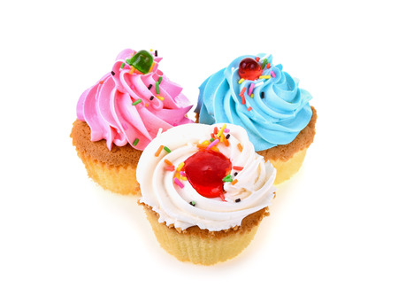Cupcake isolated on white backgroundの写真素材