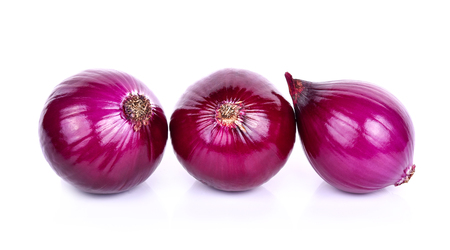 Red onion isolated on white backgroundの写真素材