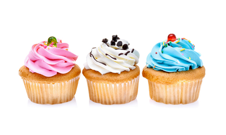 cupcakes isolated on white backgroundの写真素材