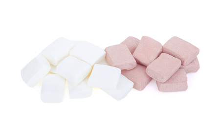 marshmallows isolated on white backgroundの写真素材