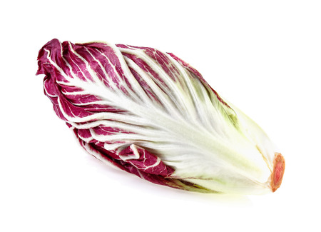 Radicchio, red salad isolated on white backgroundの写真素材
