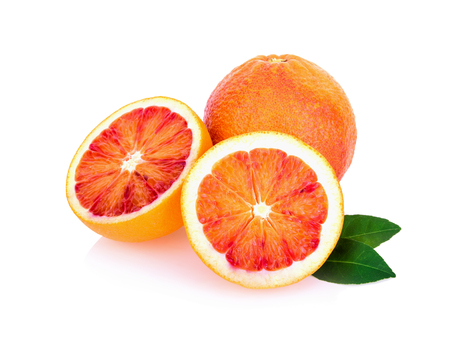blood orange on white backgroundの写真素材