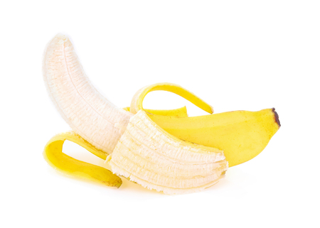 bananas isolated on white backgroundの写真素材