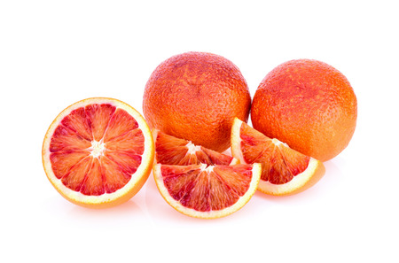 blood orange isolated on white backgroundの写真素材