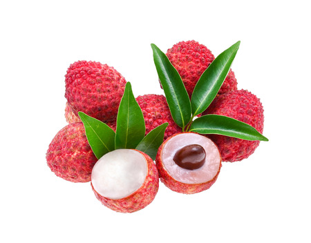 lychee isolated on white backgroundの写真素材