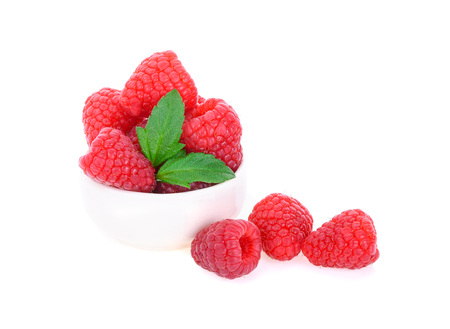 Raspberry isolated on white backgroundの写真素材