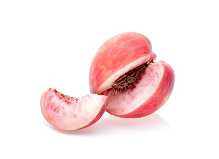 Peach isolated on white backgroundの写真素材