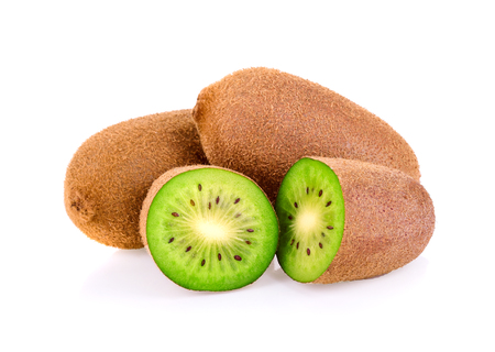 Kiwi fruit isolated on white backgroundの写真素材