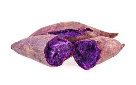 purple sweet potato on white backgroundの写真素材