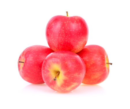 pink lady apples isolated on white backgroundの写真素材