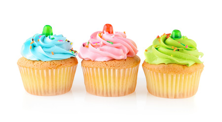 cupcake isolated on white backgroundの写真素材