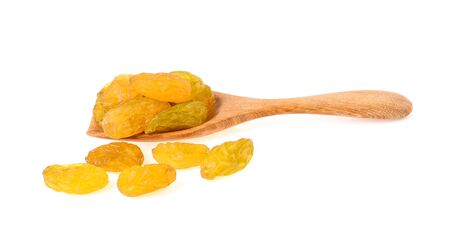 Sweet raisins isolated on white backgroundの写真素材