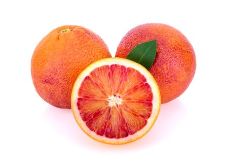 blood orange isolated on white backgroundの写真素材