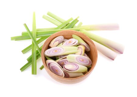 Lemongrass isolated on whiteの写真素材