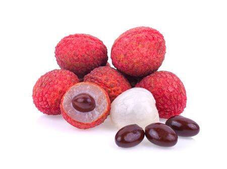 lychee isolated on white backgroundの写真素材