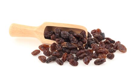 Raisins isolated on white backgroundの写真素材