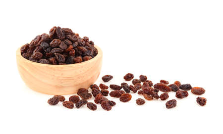 Raisins isolated on white backgroundの写真素材