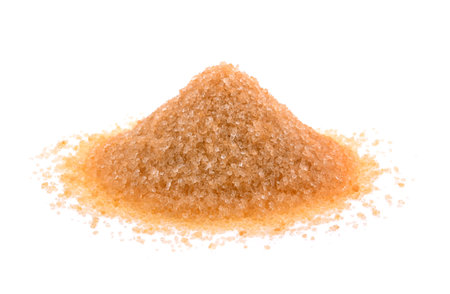 Brown sugar isolated on white backgroundの写真素材