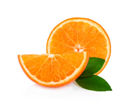 mandarin orange isolated on white backgroundの写真素材